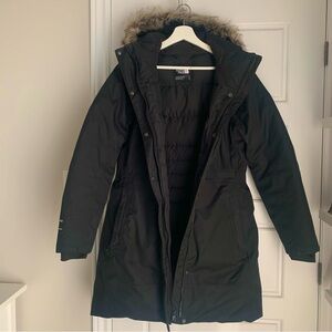 The North Face Black Down filled 3/4 Woman Hooded Winter Coat